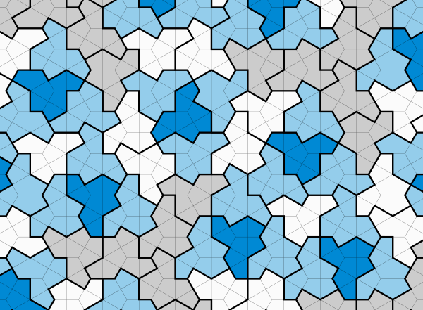 A tiling of the plane by the "hat" aperiodic monotile.